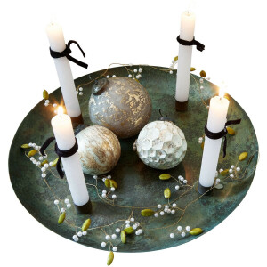 LOBERON Kaarsenplateau Valenzas antikgrün/gold