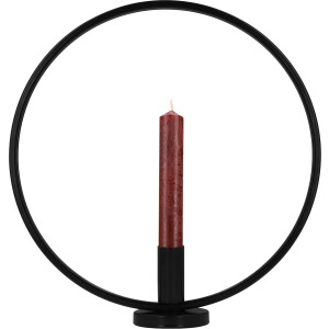 QUVIO Kandelaar - Rond - Kaarsenhouder - Diner kandelaars - Kaars accessoires - Decoratieve kandelaar - Zwart - Metaal - 7 x 29 x 30 cm