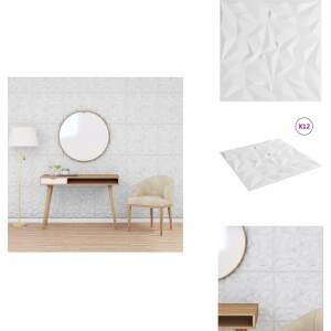 vidaXL Wandpaneel - Wandpanelen - Wanddecoratie - Wandversiering - 12 st Wandpanelen amethist 3 m² 50x50 cm XPS wit