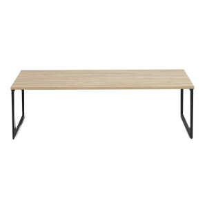 Leen Bakker - Salontafel Lucca - Naturelkleur - 34x118x67 Cm - MDF - Zwart#Bruin