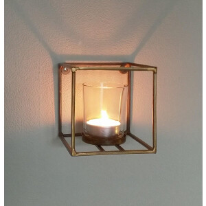 CottonCounts wandkandelaar Cube 14x14x14 cm Goud