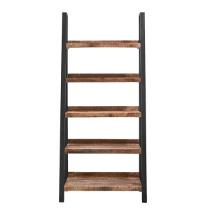 Leen Bakker - Boekenkast Scott - Bruin - 180x90x40 Cm - Hout/Metaal - Zwart#Bruin