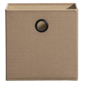 Leen Bakker - Opbergbox Kenzi Linnen - Zand - 31x31x31 Cm - Linnen/Polyester - Beige