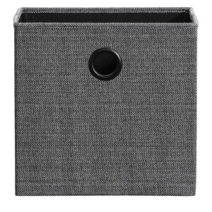 Leen Bakker - Opbergbox Kenzi Linnen - Antraciet - 31x31x31 Cm - Linnen/Polyester - Grijs