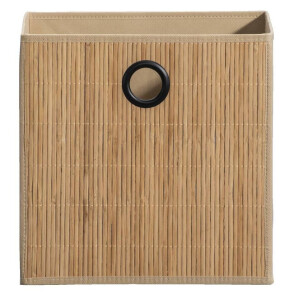 Leen Bakker - Opbergbox Kenzi - Naturel - 31x31x31 Cm - Bamboe - Geel#Beige