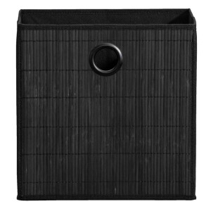 Leen Bakker - Opbergbox Kenzi - 31x31x31 Cm - Bamboe - Zwart