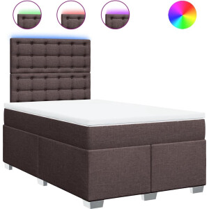 vidaXL - Boxspring - met - matras - stof - donkerbruin - 120x190 - cm