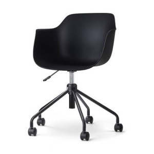 Nolon Nout-Puk Bureaustoel Zwart - met Armleuning - Zwart Onderstel
