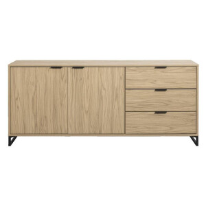 Leen Bakker - Dressoir Lucca - Eikenkleur - 82x185x48 Cm - MDF - Bruin#Beige