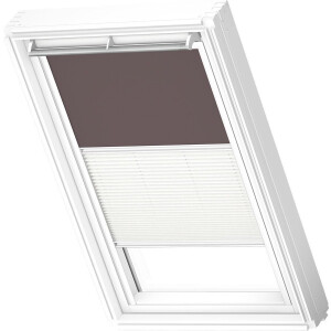 VELUX Origineel Verduisterend Rolgordijn Plus Plissé (DFD) Wit Kozijn, M04, 304, 1, Taupe
