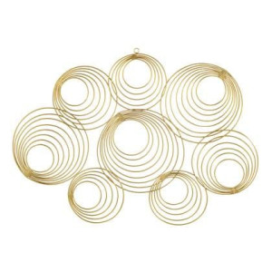 J-Line wanddecoratie Ringen - metaal - goud