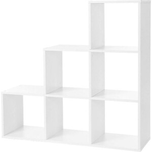 MIRA Home - Kast - Vakkenkast - Boekenkast - Kasten - Modern - Hout - Wit - 97.5x29x97.5