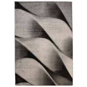 Tapeso Modern vloerkleed - Canvas zwart|grijs - 160x230 cm