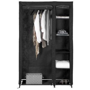 Leen Bakker - Garderobekast Gent - Antraciet - 178x110x46 Cm - Stof - Grijs