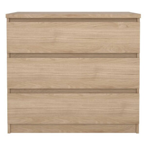 Leen Bakker - Ladekast Naia 3 Lades - Eikenkleur - 70,1x77x50 Cm - Spaanplaat - Beige#Bruin - 76.8x70.1x50 Cm