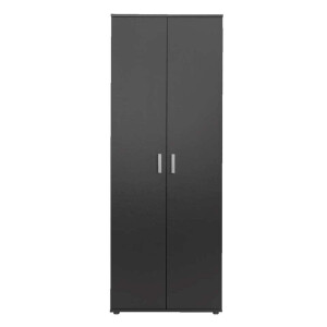 25% korting - Leen Bakker - Kast Inca 2-deurs - Antraciet - 184x70x34,5 Cm - Spaanplaat - Grijs#Zwart - 34.5x70x184 Cm