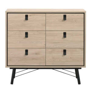 Leen Bakker - Ladekast Kansas - Eikenkleur - 95x102x40 Cm - Spaanplaat - Bruin