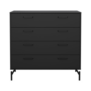 Leen Bakker - Ladekast Canada - Mat - 96x99x40 Cm - Spaanplaat - Zwart - 98.7x95.8x39.8 Cm