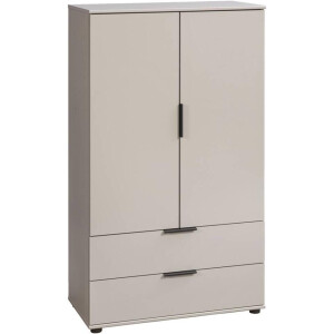 Leen Bakker - Kast Lucca 2-deurs - Kiezelkleur - 140x81x40 Cm - Spaanplaat - Beige#Taupe
