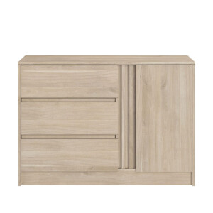 Leen Bakker - Dressoir Evi - Eikenkleur - 76,8x109,8x50 Cm - Spaanplaat - Beige