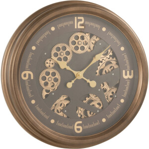 J-Line klok Radars Arabische Cijfers - metaal/glas - goud - Ø 52 cm