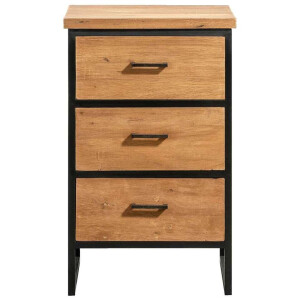 Leen Bakker - Ladekast Gijs - Naturel/zwart - 78x47,5x40 Cm - Metaal/Hout - Bruin#Zwart - 47.5x78x40 Cm