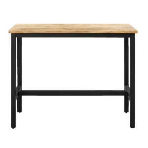 Leen Bakker - Bartafel Kyan - Zwart/naturel - 105x137x67 Cm - Metaal/Hout - Bruin#Zwart