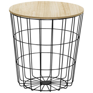 Leen Bakker - Bijzettafel Tokio - 42xØ39,5 Cm - Metaal - Zwart