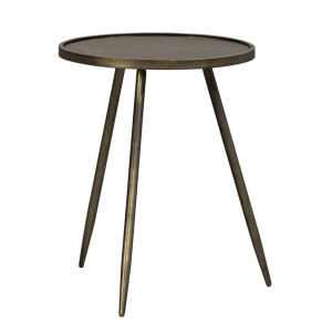 Leen Bakker - Bijzettafel Gianni - 50xØ40 Cm - Metaal - Goudkleurig
