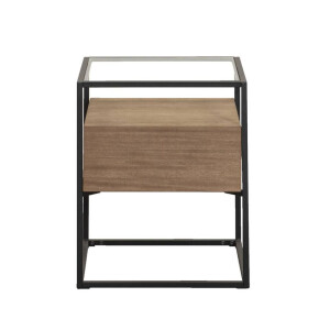 Leen Bakker - Bijzettafel Michel - 43x43x45 Cm - MDF - Bruin