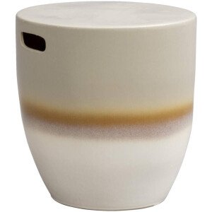 Leen Bakker - Bijzettafel Olbia - Wit/beige - 40x38x38 Cm - Keramiek - Beige#Wit