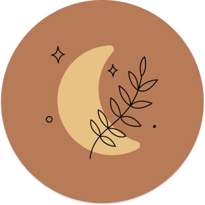 Label2X - Muurcirkel kids maantje - 120 cm - Dibond - Multicolor - Wandcirkel - Rond Schilderij - Muurdecoratie Cirkel - Wandecoratie rond - Decoratie voor woonkamer of slaapkamer