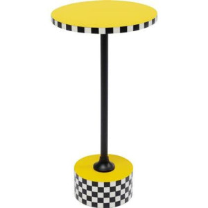 Kare Bijzettafel Domero Checkers Yellow Ã25cm