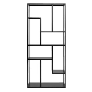 Leen Bakker - Vakkenkast Stan - - 188x85x35 Cm - Metaal - Zwart