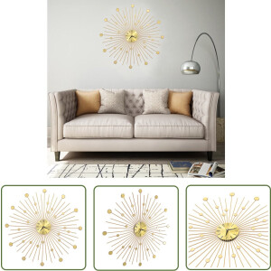 vidaXL Metalen Wandklok - Gouden Wandklok - Wandklok 70 cm metaal goudkleurig - Grote Wandklok - Vintage Wandklok - Decoratieve Wandklok