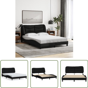 vidaXL Bed Frame - Slaapcomfort - Bedframe zonder matras Hvar 120x200 cm stof zwart - Boxspring - Tweepersoon Bed - King Size Bed