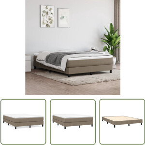vidaXL Slaapcomfort - Boxspring Frame - Bedframe zonder matras stof taupe 140x190 cm - Bedframe - Taupecleur - Tweepersoonsslaapkamer