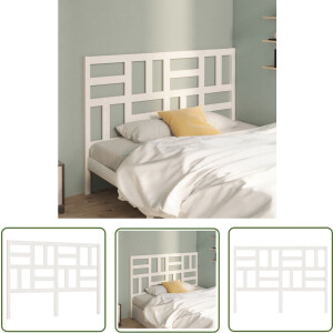 vidaXL Hoofdeinde - Houten Hoofdbord - Hoofdbord 156x4x104 cm massief grenenhout wit - Beddecoratie - Klassieke Uitstraling - Grenenhout