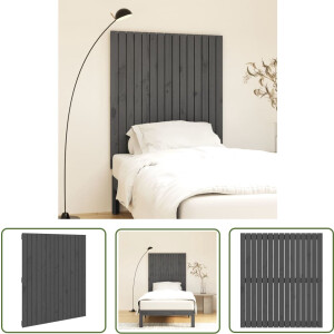vidaXL Hoofdbord - Wanddecoratie - Wandhoofdbord 95,5x3x110 cm massief grenenhout grijs - Hout - Grieze Meubels - Slaapkamer Decoratie