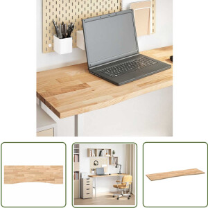 The Living Store Bureaublad rechthoekig 160x50x2,5 cm onbehandeld eikenhout - Bureaublad - Eikenhout - Houten Bureau - Kantoorruimte - Werkblad