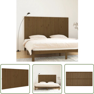 vidaXL Hoofdbord - Wandhoofdbord - Hoofdbord wandmontage 204x3x110 cm grenenhout honingbruin - Grenenhout - Klassieke Design - Honingbruin