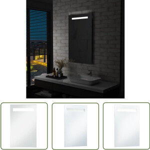 vidaXL Badkamerspiegel LED - 60x100 cm - Zilver Badkamerspiegel - Led Spiegel - Wandspiegel - Spiegels - Badkameraccessoires