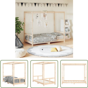 vidaXL Hemelbed - Kinderbed - Kinderbedframe 80x160 cm massief grenenhout - Massief Hout - Grenenhout - Kinderkamer