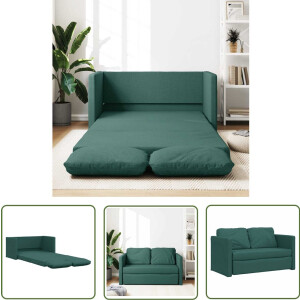 vidaXL Slaapbank - Vloerslaapbank - Slaapbank vloermodel 2-in-1 112x174x55 cm stof donkergroen - Kanapé-lit - Sofa Bed - Twee Persoons Bed