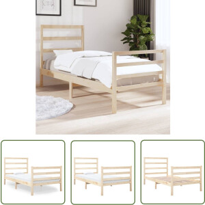 vidaXL Klassiek Bed - Houten Bed Frame - Bedframe massief grenenhout 90x190 cm - Enkel Bed - Grenenhout Bed - Massief Hout Bed