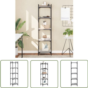 vidaXL Industrieel - Boekenkast - Boekenkast 5-laags 40x30x154 cm bewerkt hout grijs sonoma eiken - Houten Boekenkast - Grijze Boekenkast - Boekenplank