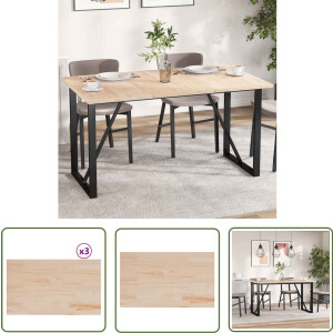 vidaXL Houten Tafelbladen - Tafelbladen - Tafelbladen 3 st rechthoekig 80x47x2,5 cm massief grenenhout - Grenenhouten Tafelbladen - Rustiek Design - Vintage Tafel