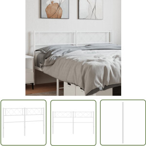 vidaXL Houten Hoofdbord - Klassieke Hoofdbord - Hoofdbord 120 cm metaal wit - Metalen Hoofdbord - Witte Hoofdbord - Hoofdbord 120 Cm