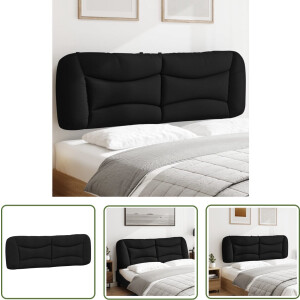 vidaXL Beddengoed - Hoofdkussens - Hoofdbordkussen Hvar 160 cm stof zwart - Hoofdboardkussen - Sierkussens - Slaapcomfort