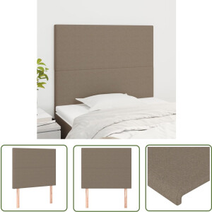 vidaXL Hoofdeinde - Hoofd Bord - Hoofdborden 2 st 90x5x78/88 cm stof taupe - Tweepersoonsbed - Stoffen Hoofdbord - Beige Hoofdbord